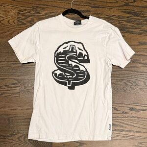 Icecream White Tee with Black Dollar Graphic
